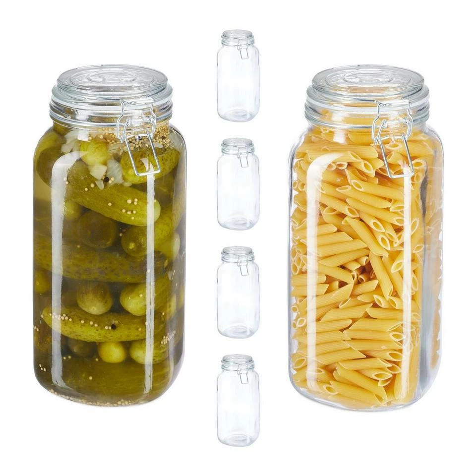 relaxdays Einmachglas »2l Einmachgläser im 6er Set«, Glas 1 relaxdays Einmachglas »2l Einmachgläser im 6er Set«, Glas