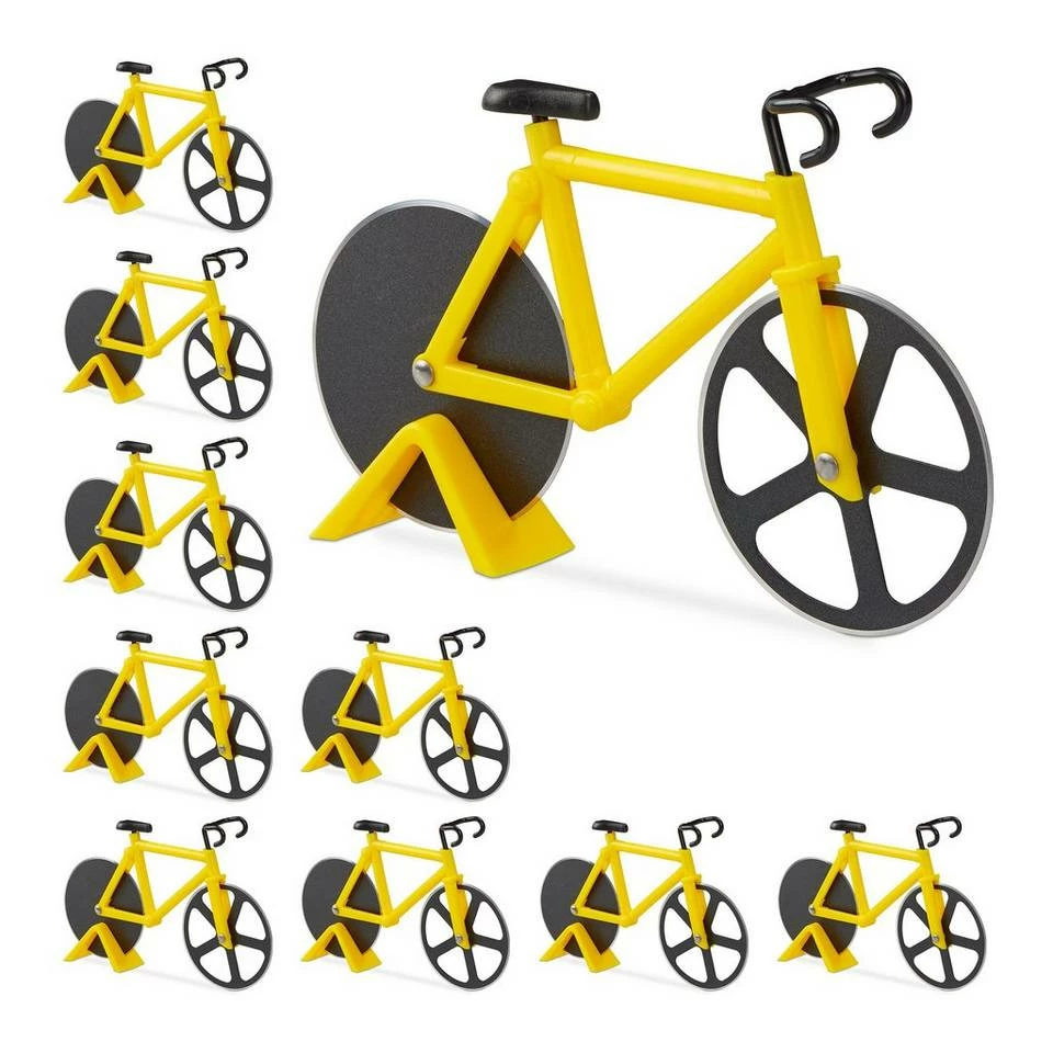 relaxdays Pizzaschneider »10 x Fahrrad Pizzaschneider gelb« 1 relaxdays Pizzaschneider »10 x Fahrrad Pizzaschneider gelb«