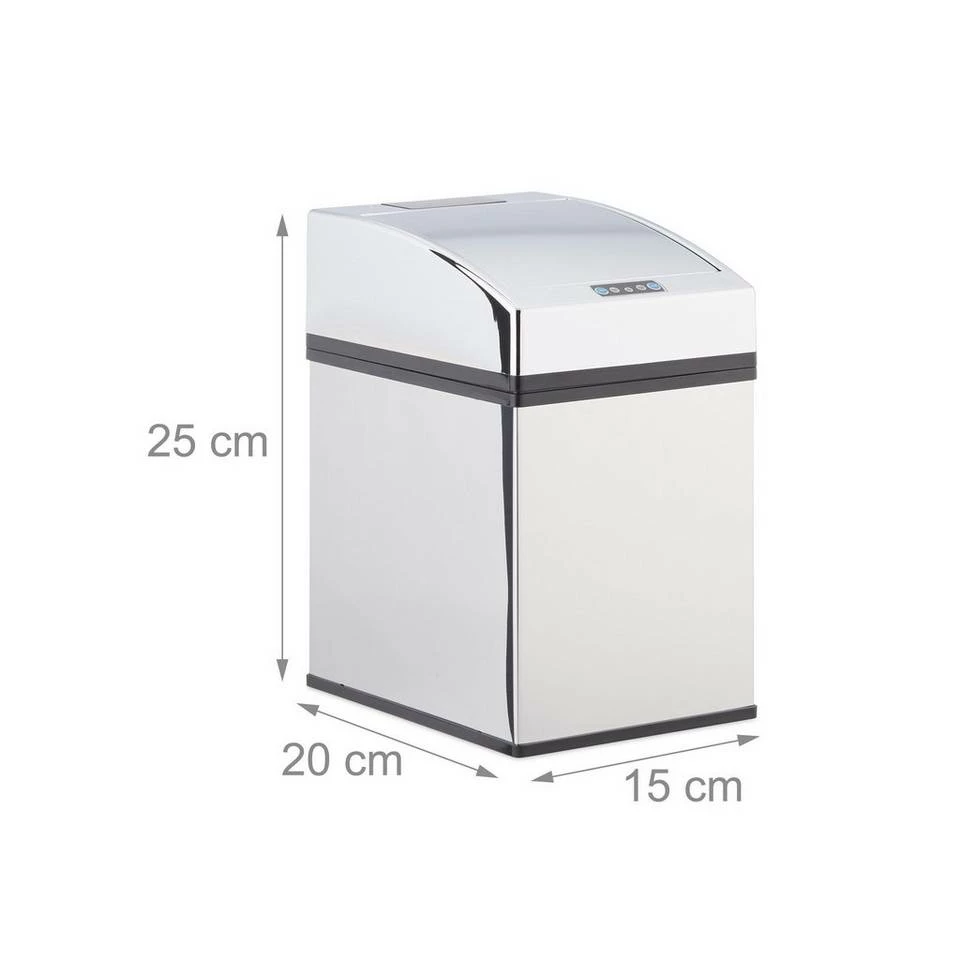 relaxdays Mülleimer »Edelstahl Mülleimer mit Sensor«, 5 Liter 4 relaxdays Mülleimer »Edelstahl Mülleimer mit Sensor«, 5 Liter – Bild 4