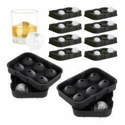 relaxdays Eisform »10 x Eiskugelform Silikon«