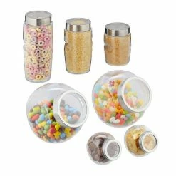 relaxdays Vorratsglas »Vorratsgläser 7er Set mit 5 Größen«, Glas