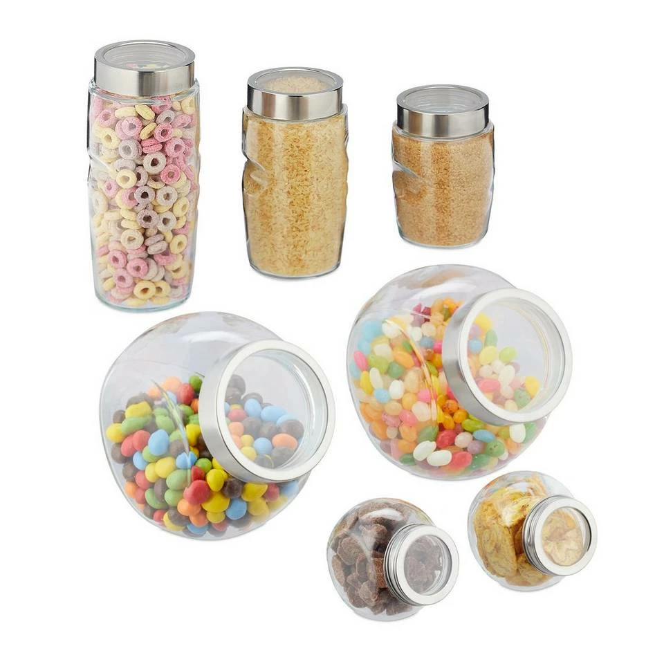 relaxdays Vorratsglas »Vorratsgläser 7er Set mit 5 Größen«, Glas 1 relaxdays Vorratsglas »Vorratsgläser 7er Set mit 5 Größen«, Glas