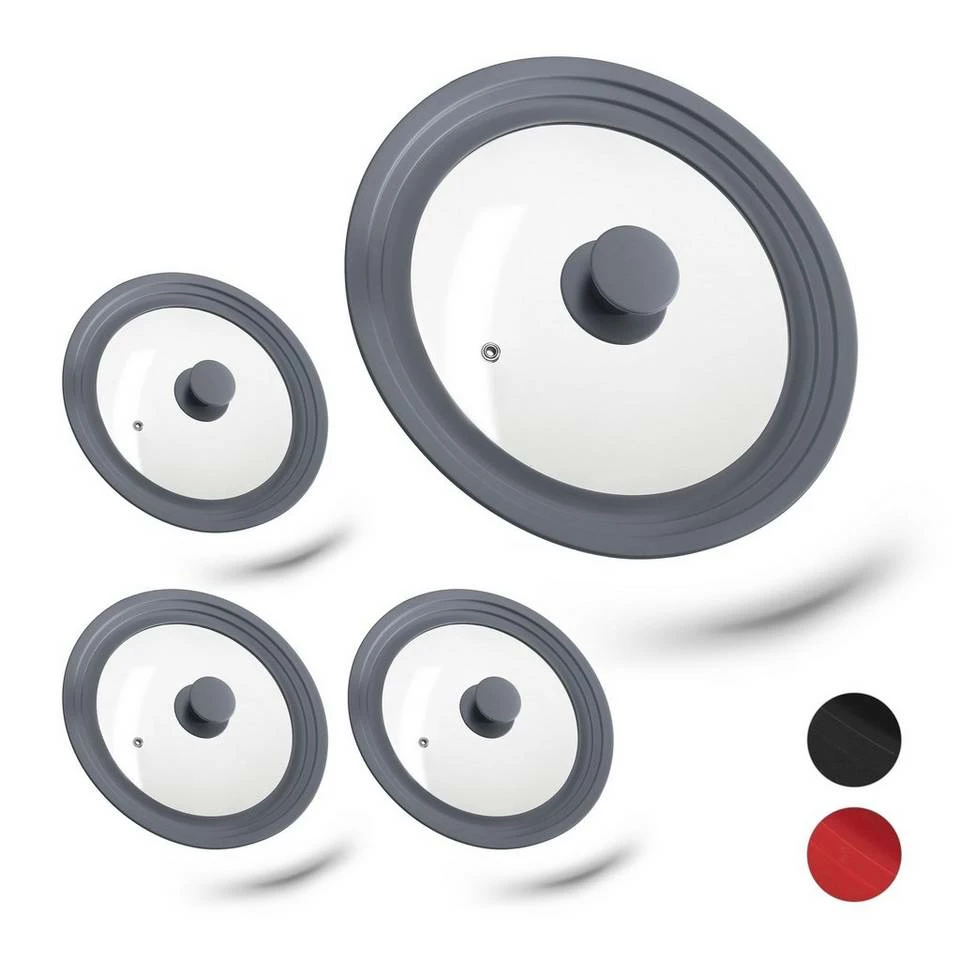 relaxdays Topfdeckel »4x Universal Topfdeckel 22-26 cm grau« 1 relaxdays Topfdeckel »4x Universal Topfdeckel 22-26 cm grau«