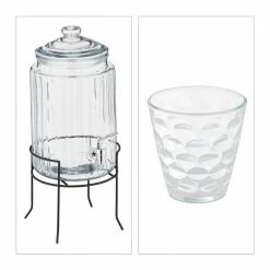 relaxdays Getränkespender Getränkespender Set mit Gläsern -Neuetischkultur Verkäufe 2022 03f10569 44f3 5c16 b9c7 4a13822a6629