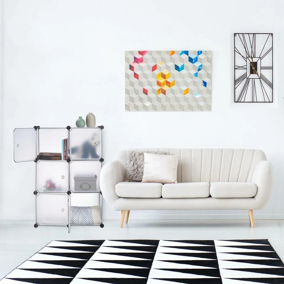 relaxdays Steckregal »Regalsystem mit 6 Türen«, Transparent Weiß Transparent Silber, Schwarz Transparent Weiß, Transparent Silber Schwarz 2 relaxdays Steckregal »Regalsystem mit 6 Türen«, Transparent Weiß Transparent Silber, Schwarz Transparent Weiß, Transparent Silber Schwarz – Bild 2