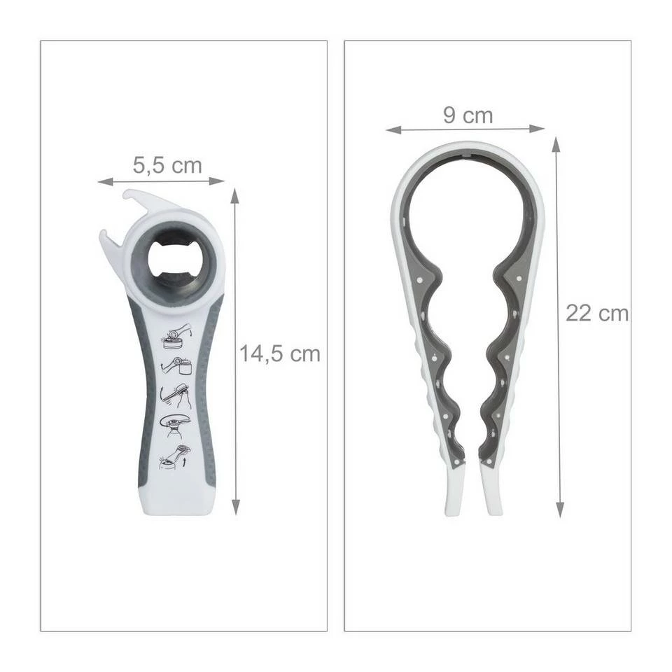 relaxdays Flaschenöffner »8x Deckelöffner Hilfe weiß-grau« 4 relaxdays Flaschenöffner »8x Deckelöffner Hilfe weiß-grau« – Bild 4