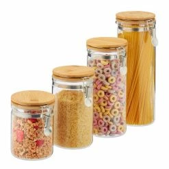 relaxdays Vorratsglas »Vorratsgläser 4er Set Bügelverschluss«, Glas