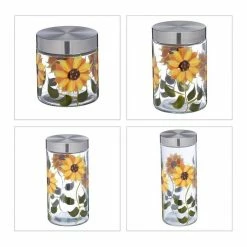relaxdays Vorratsglas »Vorratsgläser Blumenmuster 4er Set«, Glas -Neuetischkultur Verkäufe 2022 0825ac08 9da0 5b8b a4d4 971e72d412e0