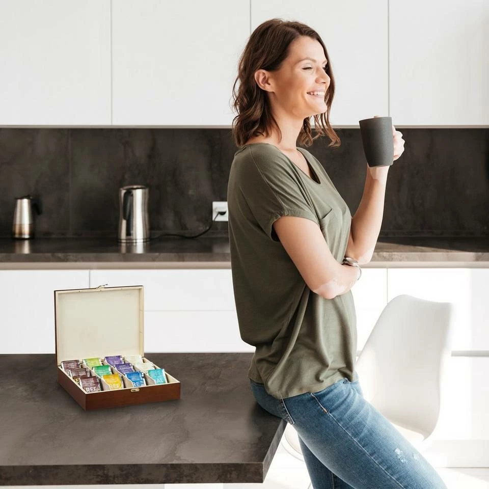 relaxdays Teebox »Teebox Holz 12 Fächer«, Holz 3 relaxdays Teebox »Teebox Holz 12 Fächer«, Holz – Bild 3