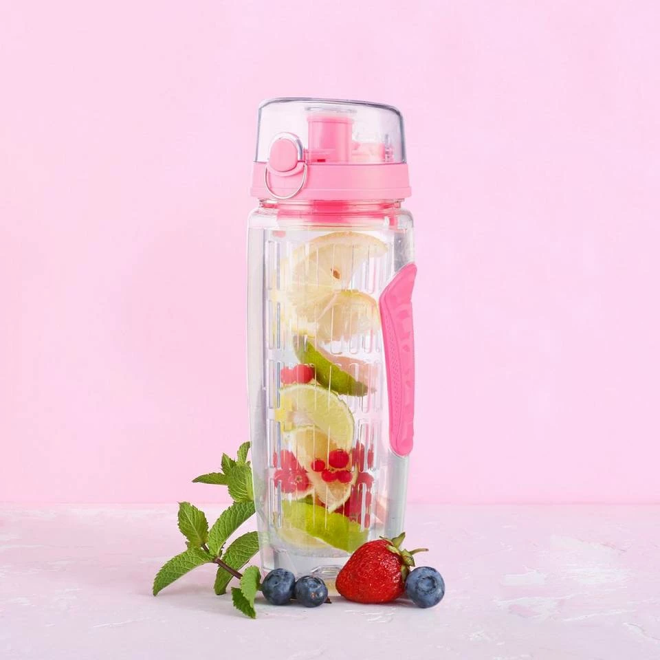 relaxdays Trinkflasche »4x Trinkflasche mit Obsteinsatz pink« 2 relaxdays Trinkflasche »4x Trinkflasche mit Obsteinsatz pink« – Bild 2