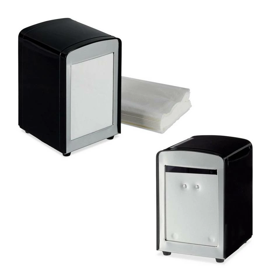 relaxdays Serviettenhalter »2 x Serviettenspender Retro schwarz«, Stahl 1 relaxdays Serviettenhalter »2 x Serviettenspender Retro schwarz«, Stahl