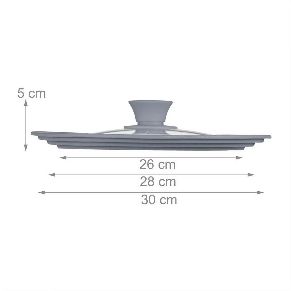 relaxdays Topfdeckel »2x Topfdeckel 26-30 cm mit Silikon grau« 4 relaxdays Topfdeckel »2x Topfdeckel 26-30 cm mit Silikon grau« – Bild 4