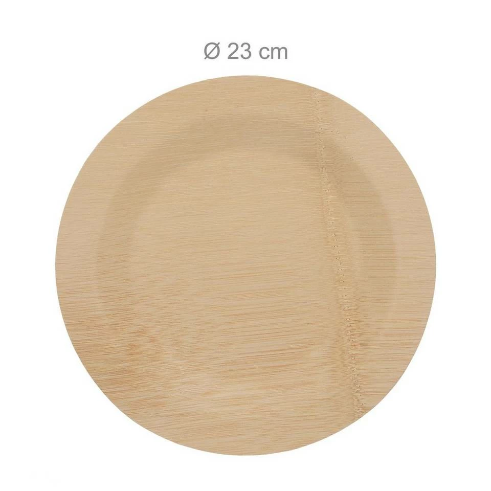 relaxdays Einwegteller »50 x Bambus Teller rund 23 cm« 4 relaxdays Einwegteller »50 x Bambus Teller rund 23 cm« – Bild 4