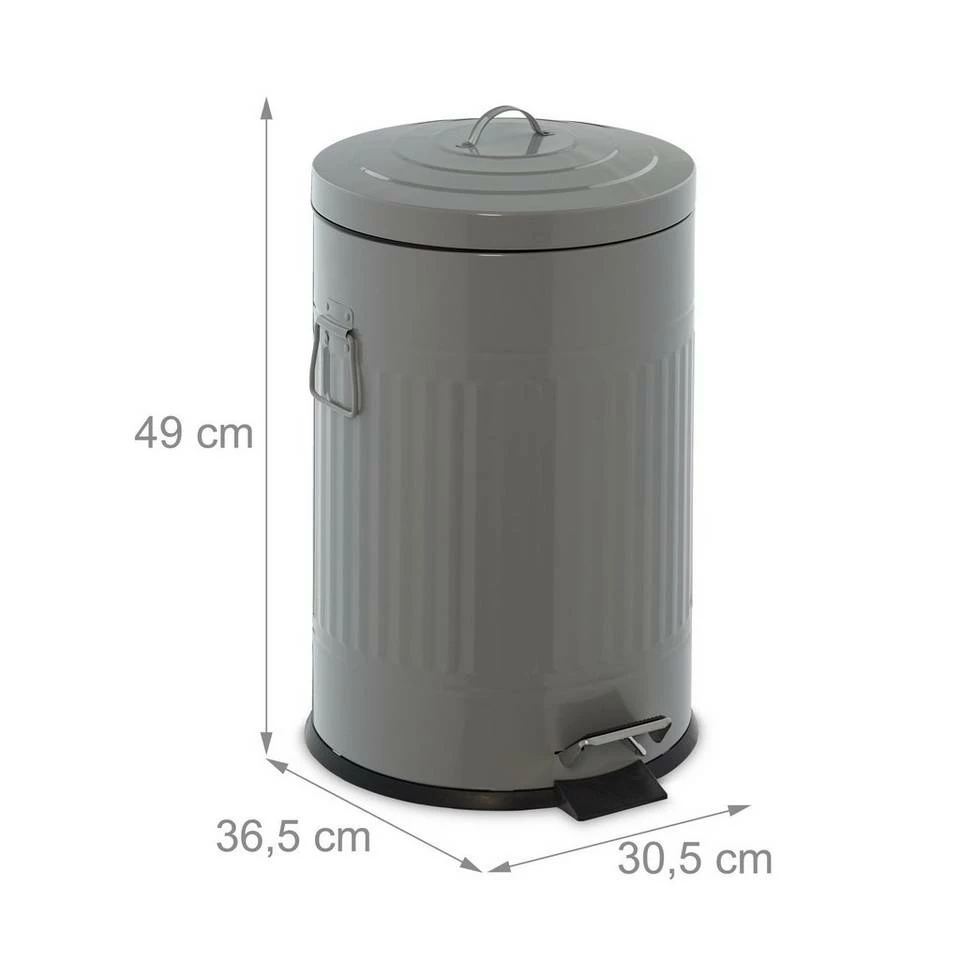 relaxdays Mülleimer »Treteimer Metall 20 Liter«, hellgrau Grau Schwarz, Schwarz, Weiß Schwarz 4 relaxdays Mülleimer »Treteimer Metall 20 Liter«, hellgrau Grau Schwarz, Schwarz, Weiß Schwarz – Bild 4