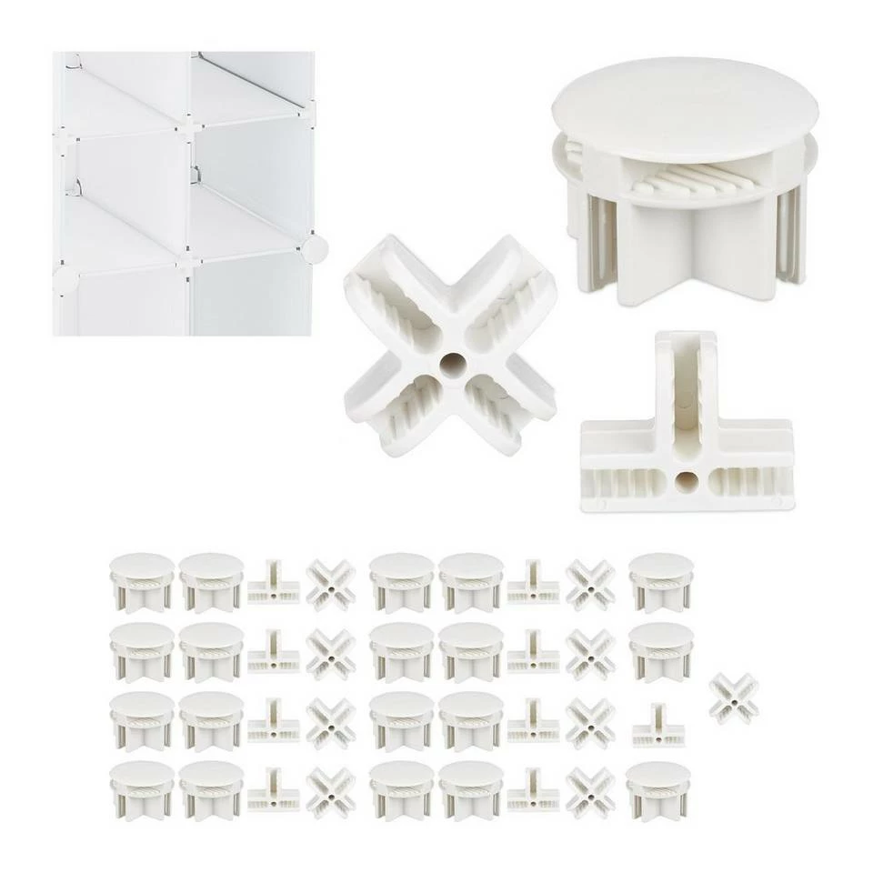 relaxdays Steckregal »Verbindungsstücke für Steckregalsysteme«, Schwarz Weiß 10 relaxdays Steckregal »Verbindungsstücke für Steckregalsysteme«, Schwarz Weiß – Bild 10