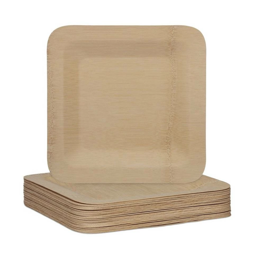 relaxdays Einwegteller »25 x Bambus Teller eckig« 1 relaxdays Einwegteller »25 x Bambus Teller eckig«