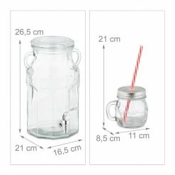 relaxdays Getränkespender Getränkespender Set mit Gläsern -Neuetischkultur Verkäufe 2022 13819241 1e3b 5006 b6ea 70b5470454e1