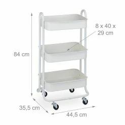 relaxdays Rollwagen »Rollwagen mit 3 Etagen«, Weiß Wei&szlig;, Schwarz -Neuetischkultur Verkäufe 2022 14a8c56a 1331 560e 9216 069c9a2845dc