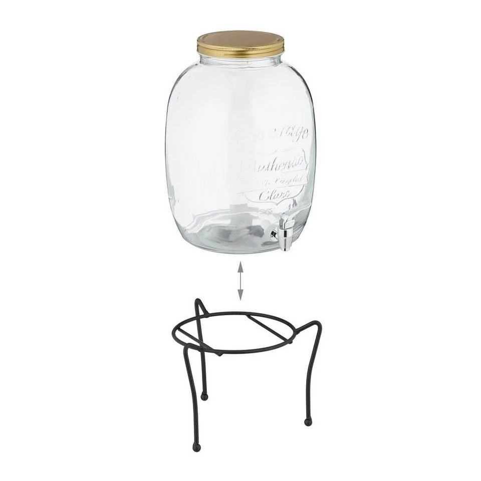 relaxdays Getränkespender Getränkespender Set mit Gläsern 7 relaxdays Getränkespender Getränkespender Set mit Gläsern – Bild 7