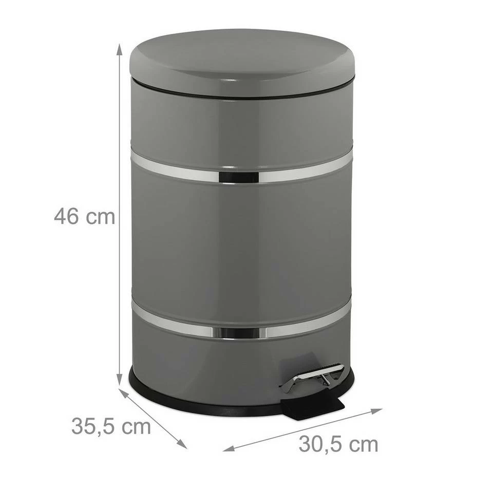 relaxdays Mülleimer »Mülleimer 20 l«, hellgrau Weiß Schwarz Silber, Schwarz Silber, Grau Schwarz Silber 4 relaxdays Mülleimer »Mülleimer 20 l«, hellgrau Weiß Schwarz Silber, Schwarz Silber, Grau Schwarz Silber – Bild 4