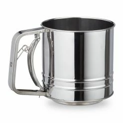 relaxdays Küchensieb »Einhand Mehlsieb Edelstahl«, Edelstahl