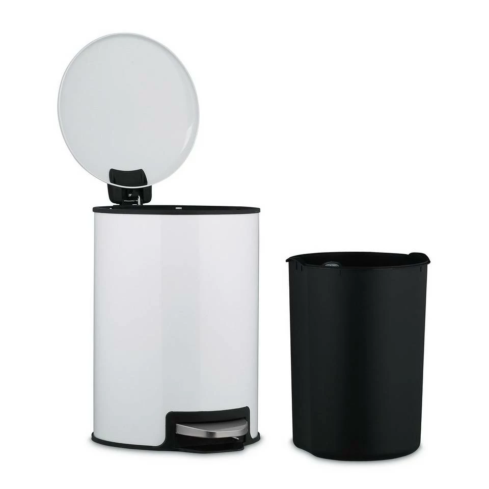 relaxdays Mülleimer »Mülleimer 12 L«, Weiß Grau Silber Schwarz, Weiß Silber Schwarz, Schwarz Silber 6 relaxdays Mülleimer »Mülleimer 12 L«, Weiß Grau Silber Schwarz, Weiß Silber Schwarz, Schwarz Silber – Bild 6