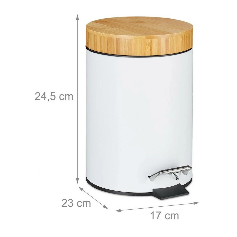 relaxdays Mülleimer »Mülleimer Bad 3 l«, Weiß 4 relaxdays Mülleimer »Mülleimer Bad 3 l«, Weiß – Bild 4