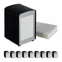 relaxdays Serviettenhalter »10 x Serviettenspender Retro schwarz«, Stahl