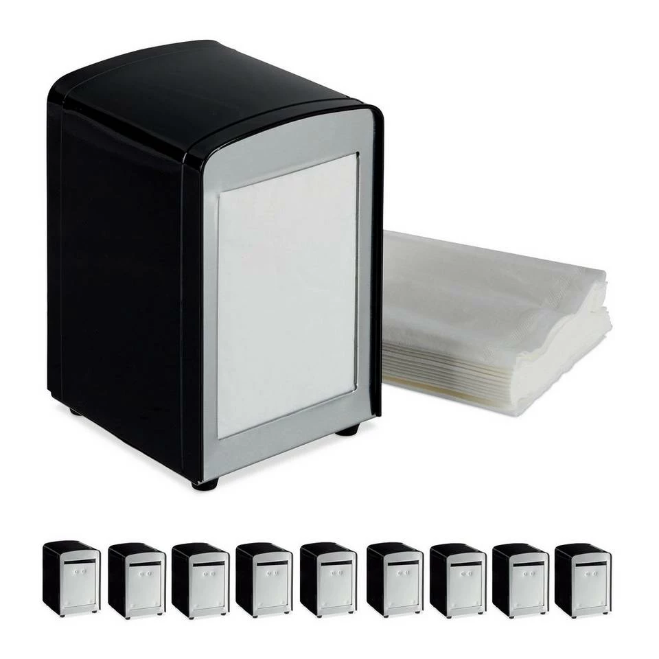 relaxdays Serviettenhalter »10 x Serviettenspender Retro schwarz«, Stahl 1 relaxdays Serviettenhalter »10 x Serviettenspender Retro schwarz«, Stahl