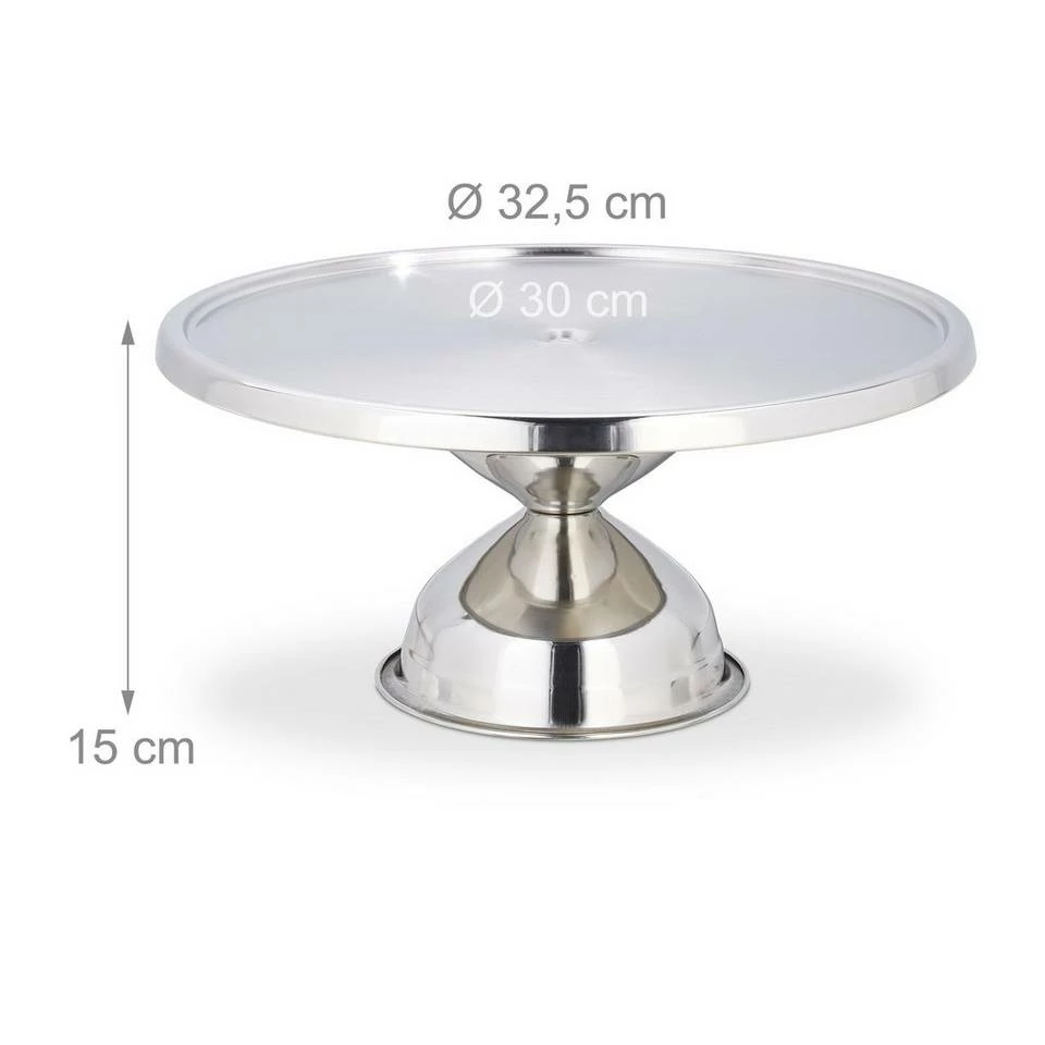 relaxdays Tortenplatte »Tortenplatte Edelstahl«, Edelstahl 4 relaxdays Tortenplatte »Tortenplatte Edelstahl«, Edelstahl – Bild 4