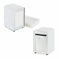 relaxdays Serviettenhalter »2 x Serviettenspender Retro weiß«, Stahl