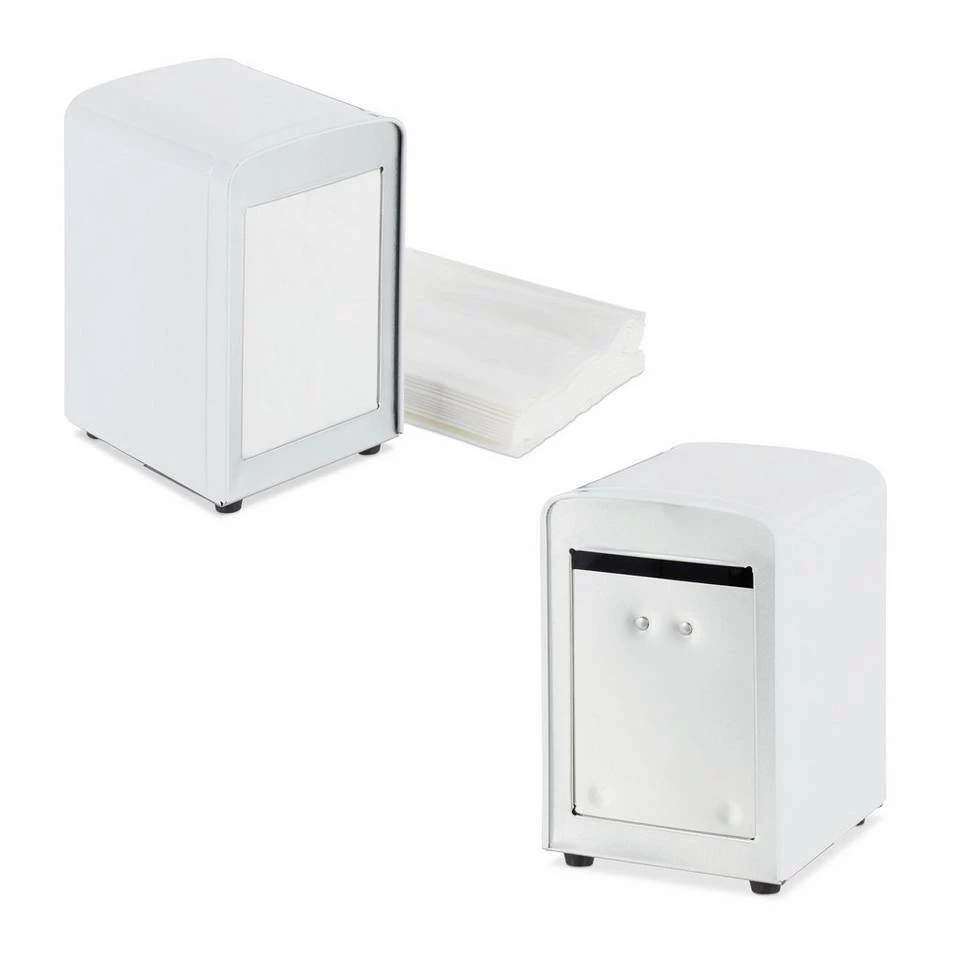 relaxdays Serviettenhalter »2 x Serviettenspender Retro weiß«, Stahl 1 relaxdays Serviettenhalter »2 x Serviettenspender Retro weiß«, Stahl