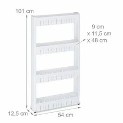 relaxdays Rollwagen »Schmaler Nischenwagen mit 4 Ablagen«, Weiß Wei&szlig;, Schwarz -Neuetischkultur Verkäufe 2022 201ea54c b191 5cd1 b36e 853071916d6e
