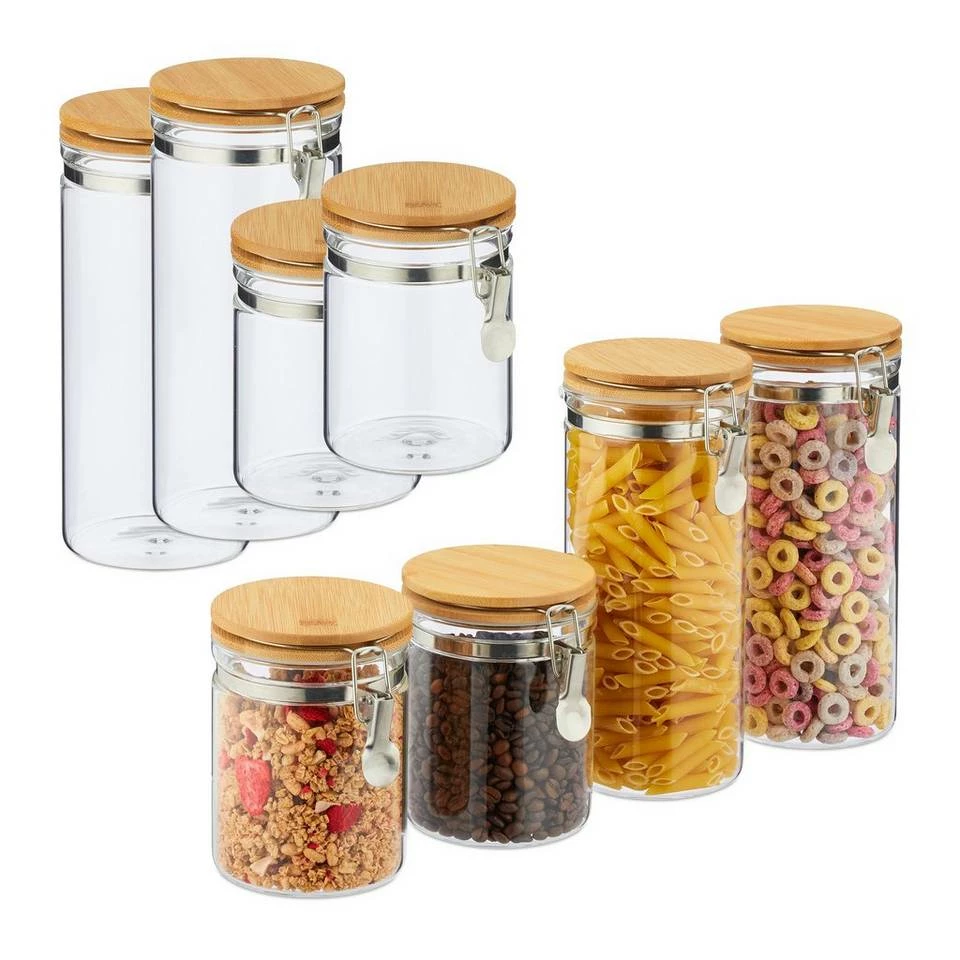 relaxdays Vorratsglas »8 x Vorratsglas«, Glas 1 relaxdays Vorratsglas »8 x Vorratsglas«, Glas