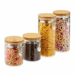 relaxdays Vorratsglas »Vorratsgläser 4er Set mit Deckel«, Glas