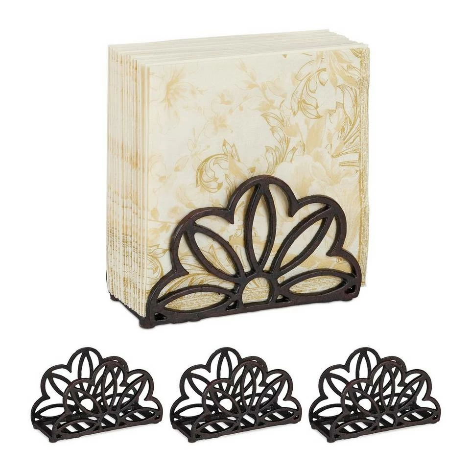relaxdays Serviettenhalter »4 x Serviettenhalter Gusseisen Blume«, Gusseisen 1 relaxdays Serviettenhalter »4 x Serviettenhalter Gusseisen Blume«, Gusseisen