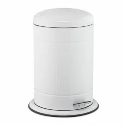 relaxdays Mülleimer »Retro Treteimer 20 Liter«, Weiß Grau, Weiß, Schwarz