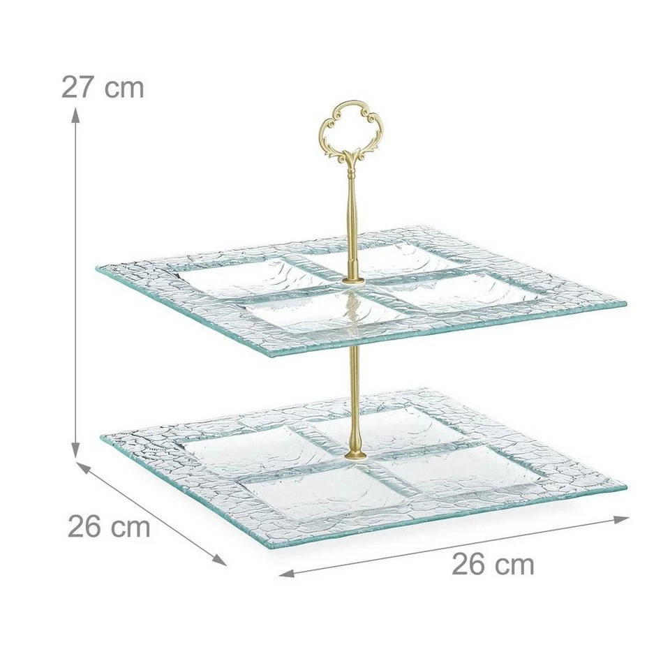 relaxdays Etagere »Eckige Etagere aus Glas«, Glas 4 relaxdays Etagere »Eckige Etagere aus Glas«, Glas – Bild 4