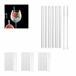 relaxdays Trinkhalme »24 x Strohhalme Glas gerade 23 cm«