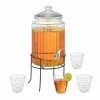 relaxdays Getränkespender Getränkespender Set mit Gläsern