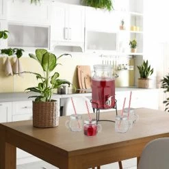 relaxdays Getränkespender Getränkespender Set mit Gläsern -Neuetischkultur Verkäufe 2022 2918ebca a477 522d 9e43 5f57fa867c6f