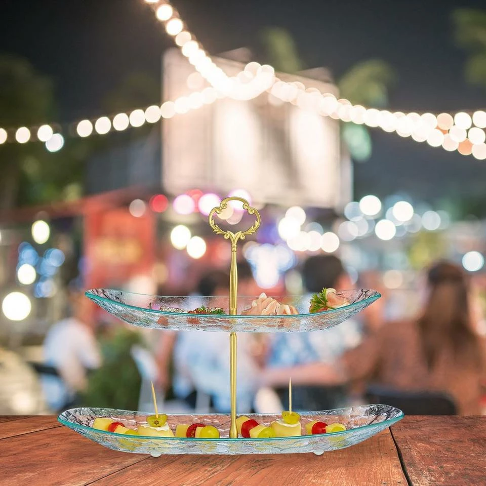 relaxdays Etagere »Zweistöckige Etagere aus Glas«, Glas 5 relaxdays Etagere »Zweistöckige Etagere aus Glas«, Glas – Bild 5