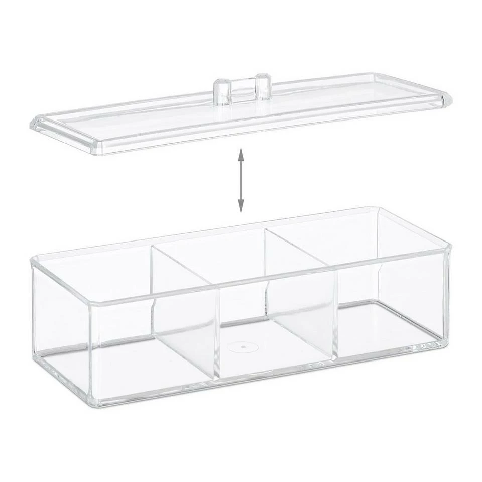 relaxdays Teebox »Transparente Teebox mit 3 Fächern«, Kunststoff 6 relaxdays Teebox »Transparente Teebox mit 3 Fächern«, Kunststoff – Bild 6