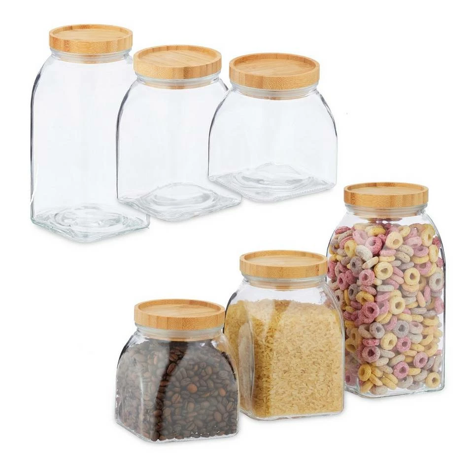 relaxdays Vorratsglas »6 x Vorratsglas«, Glas 1 relaxdays Vorratsglas »6 x Vorratsglas«, Glas