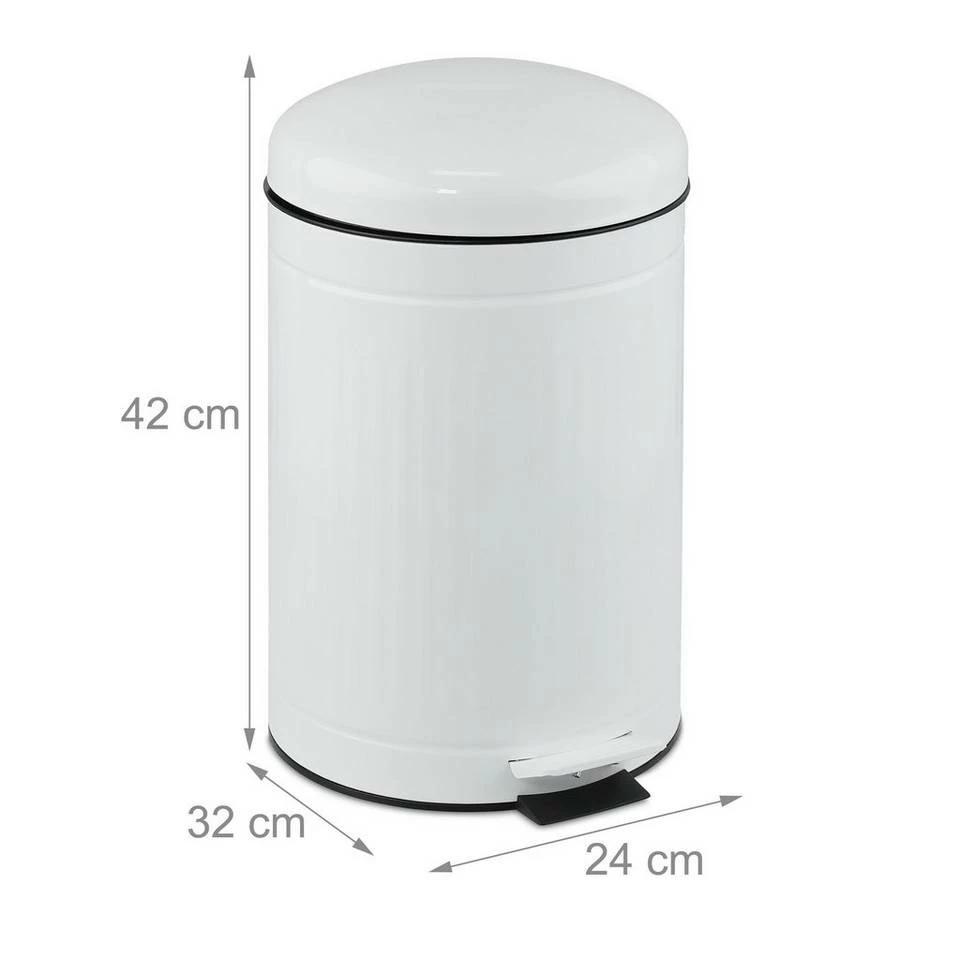 relaxdays Mülleimer »Mülleimer 12 L«, Weiß Grau Schwarz, Schwarz, Weiß Schwarz 4 relaxdays Mülleimer »Mülleimer 12 L«, Weiß Grau Schwarz, Schwarz, Weiß Schwarz – Bild 4