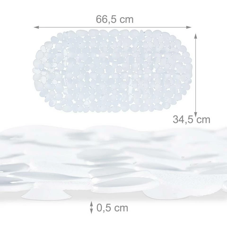 relaxdays Antirutschmatte »2 x Badewanneneinlage Steinoptik weiß« 3 relaxdays Antirutschmatte »2 x Badewanneneinlage Steinoptik weiß« – Bild 3