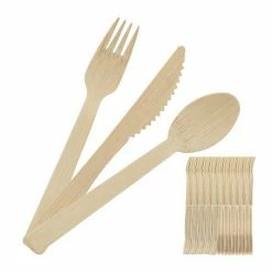 relaxdays Einwegbesteck-Set »Einwegbesteck Set Bambus 200 tlg.«