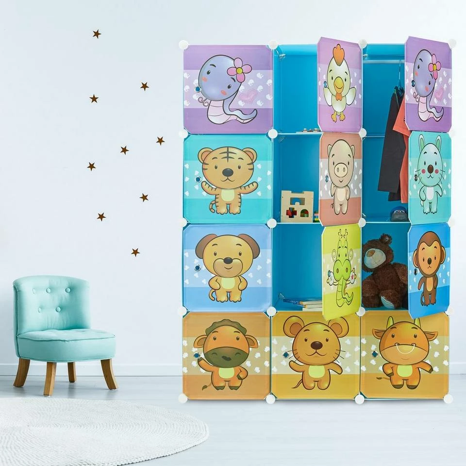 relaxdays Steckregal »Steckregal Kinderzimmer mit Motiv«, Blau Hellblau Blau Türkis, Grün Orange Blau, Pink Rosa Orange 2 relaxdays Steckregal »Steckregal Kinderzimmer mit Motiv«, Blau Hellblau Blau Türkis, Grün Orange Blau, Pink Rosa Orange – Bild 2