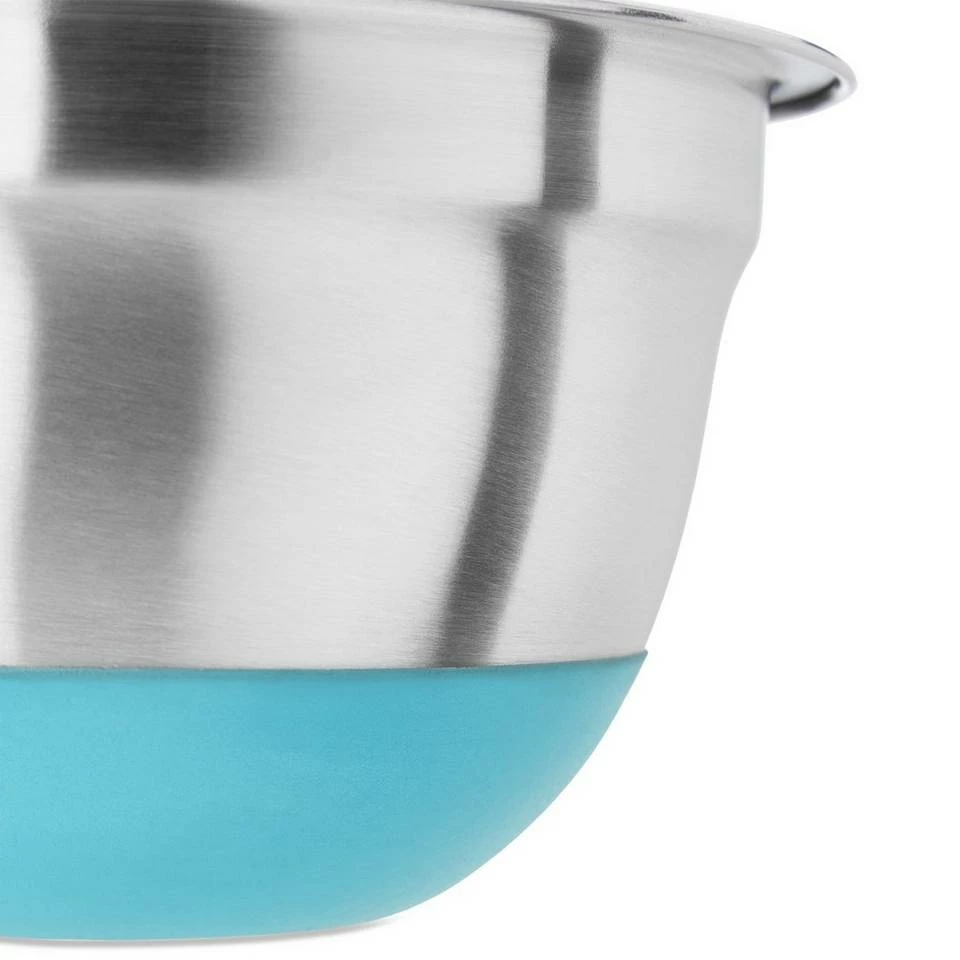 relaxdays Rührschüssel »Schüssel Set 3 tlg Anti-Rutsch Boden«, Edelstahl, Blau Silber Grün, Silber Hellblau, Silber Rot 6 relaxdays Rührschüssel »Schüssel Set 3 tlg Anti-Rutsch Boden«, Edelstahl, Blau Silber Grün, Silber Hellblau, Silber Rot – Bild 6