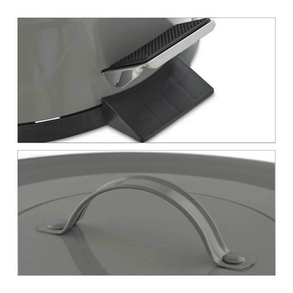 relaxdays Mülleimer »Treteimer Metall 20 Liter«, hellgrau Grau Schwarz, Schwarz, Weiß Schwarz 8 relaxdays Mülleimer »Treteimer Metall 20 Liter«, hellgrau Grau Schwarz, Schwarz, Weiß Schwarz – Bild 8